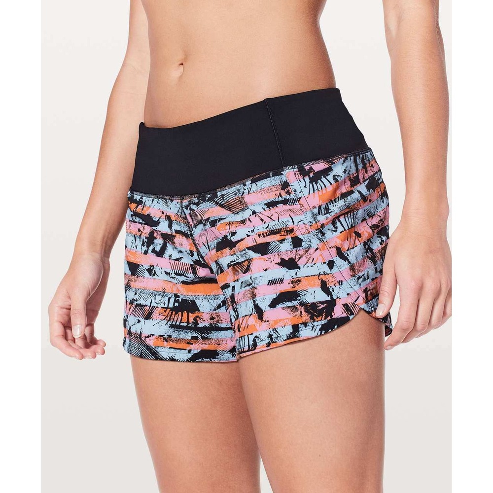 Lululemon Women's Run Times Athletic Short II Inversion Multi Black 8